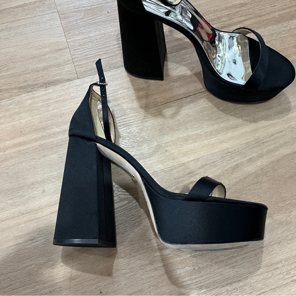 Badgley Mischka Women's Party Platform Block Heel Black size 7 New in Box - Picture 5 of 9